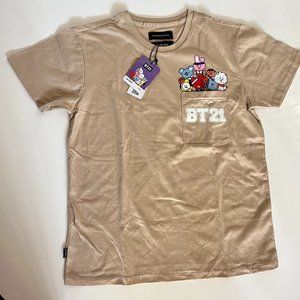 BT21 Relaxed Graphic  T-Shirt in Sand